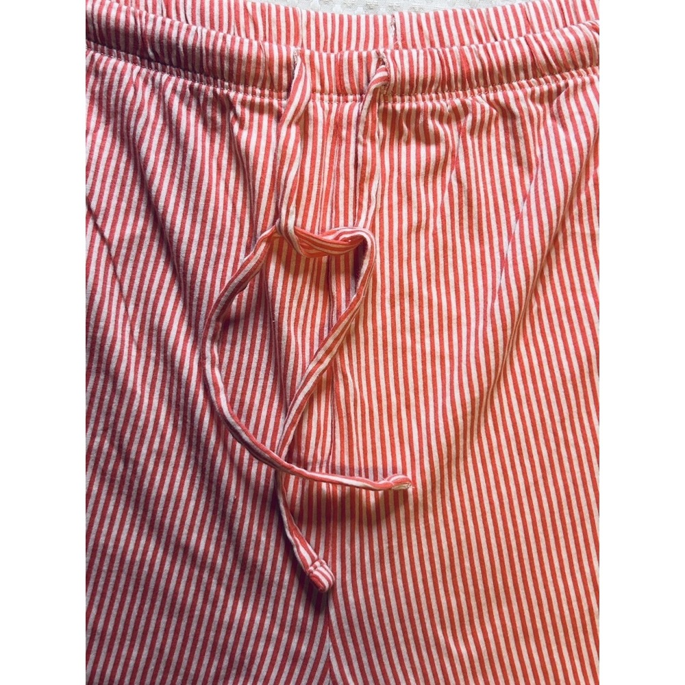 Lauren Ralph Lauren XL Monogram Striped Jersey Notched Collared Pink Pj Set - Picture 13 of 16